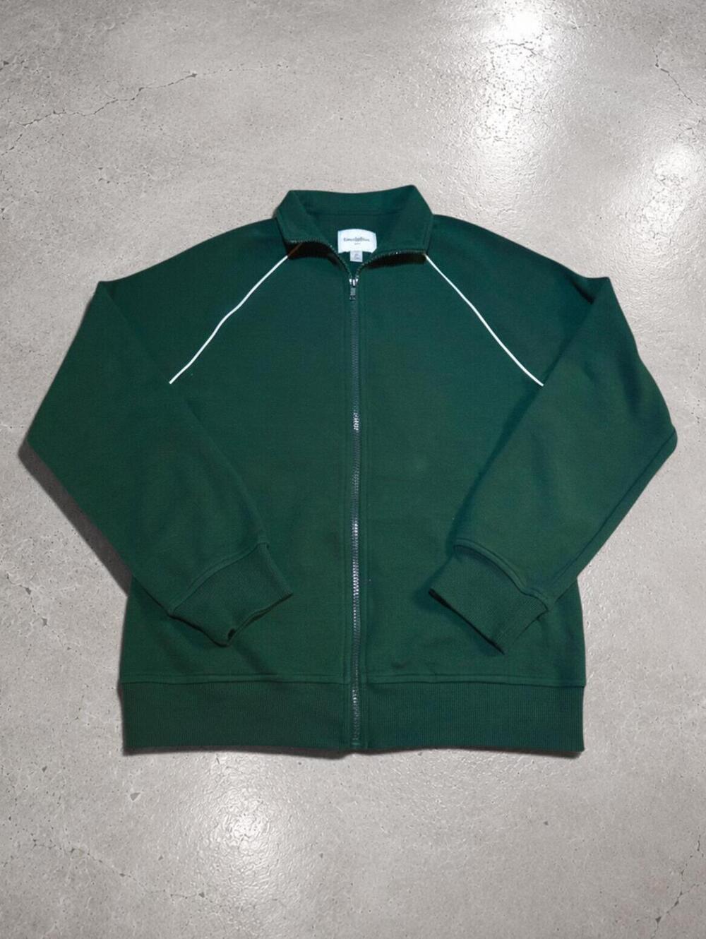 Goodfellow & Co Dark Green Cotton Zip Track Jacket - Casual Sporty Unisex
